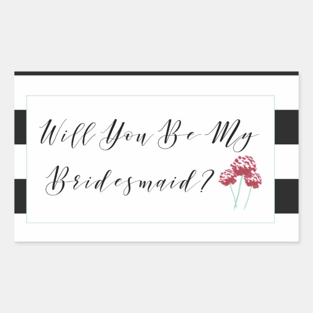 Werden Sie mein Vorschlag von Bridesmaid sein? Rechteckiger Aufkleber (Vorderseite)