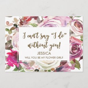 Werden Sie meine Blume Mädchen-Karte personalisier Einladung