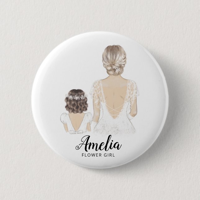 Werden Sie meine Blume Mädchen Vorschlag Abzeichen Button (Vorderseite)