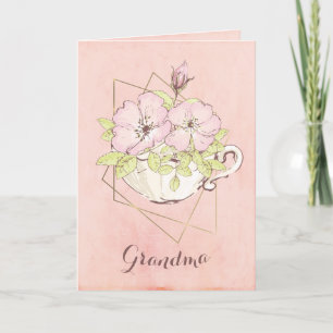 Werden Sie meine Blume Oma Hübsch Rosa Hochzeit? Karte