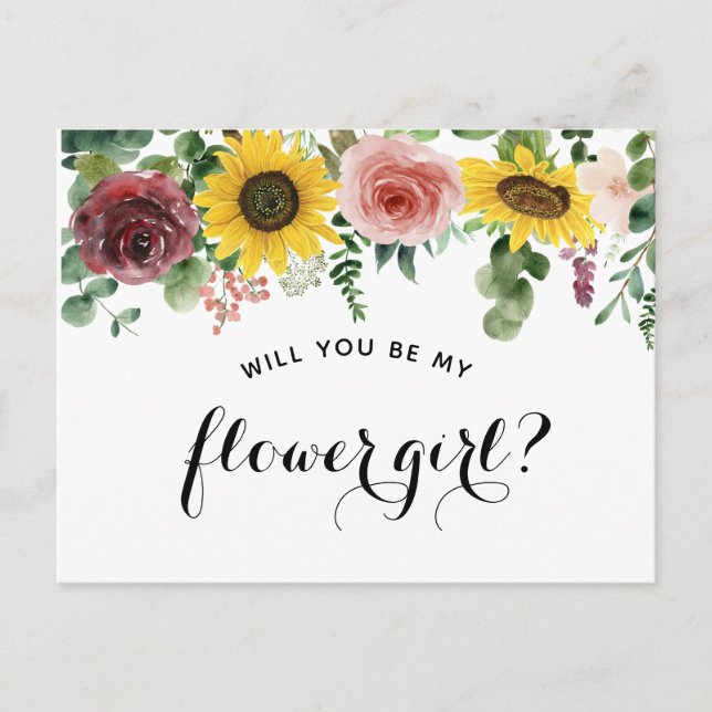"Werden Sie meine Blume sein?" Ankündigungspostkarte (Vorderseite)