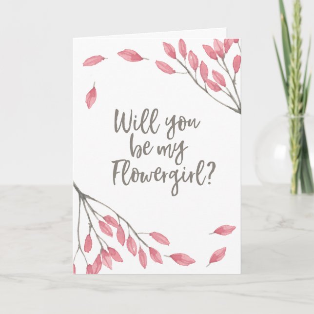 Werden Sie meine Blumenkarte für mein Blumenmädche Einladung (Vorderseite)