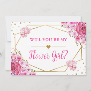 Werden Sie meine Blütenmädchen-Rosen-Hochzeit sein Einladung