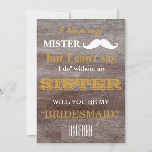 Werden Sie meine Brautjungfrau sein? Einladung (Vorderseite)