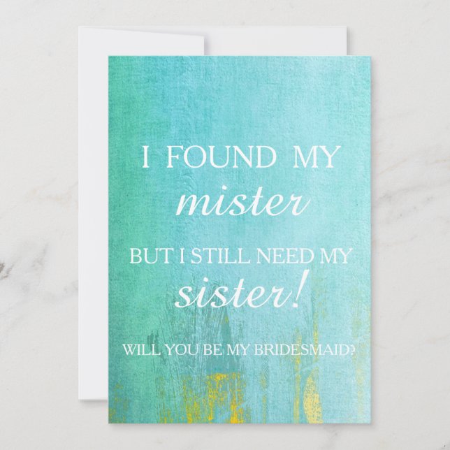 Werden Sie meine Brautjungfrau sein? Einladung (Vorderseite)