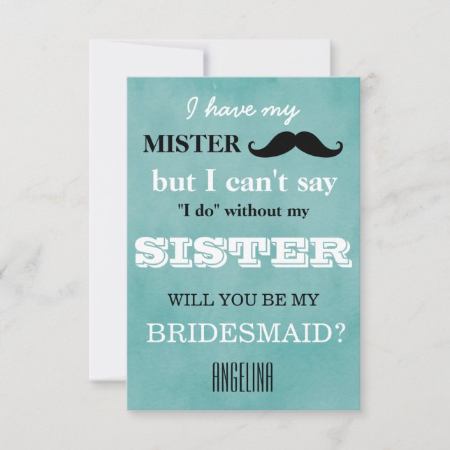 Werden Sie meine Brautjungfrau sein? Einladung (Vorderseite)