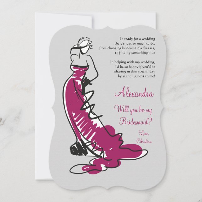 Werden Sie meine Bridesmaid 2 Cards sein? Einladung (Vorderseite)
