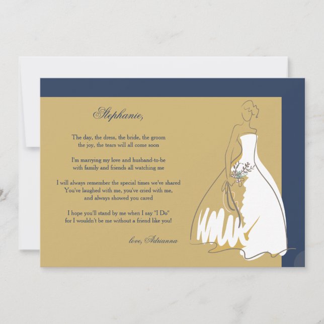 Werden Sie meine Bridesmaid #3 Einladung (Vorderseite)