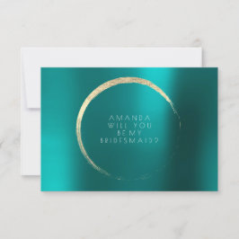 Werden Sie meine Bridesmaid Aquamarin Green Gold M Einladung