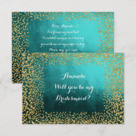 Werden Sie meine Bridesmaid Aquamarin Vip Gold Con Einladung