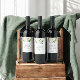 Werden Sie meine Bridesmaid-Blume sein? Weinetikett