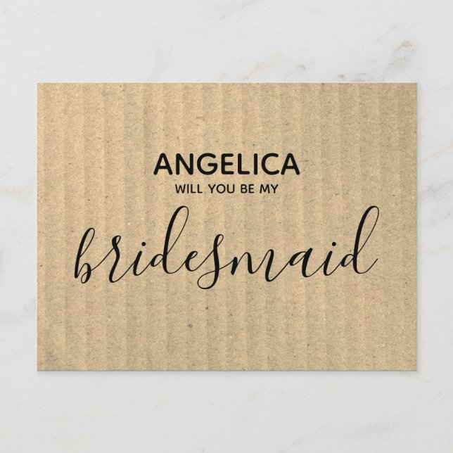 Werden Sie meine Bridesmaid einfache Kraft Karte r (Vorderseite)