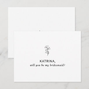werden Sie meine Bridesmaid Einladung Postkarte