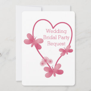 Werden Sie meine Bridesmaid-Einladung rosa Herz? Einladung