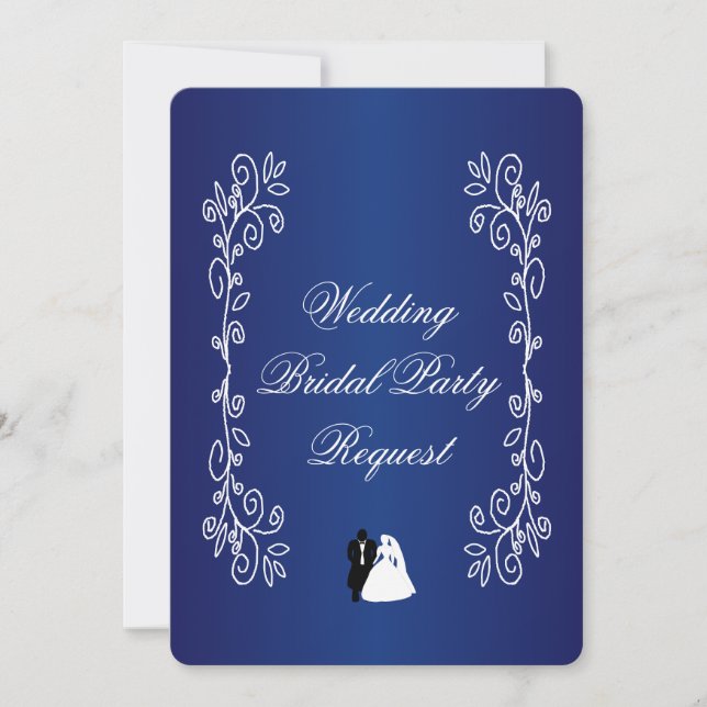 Werden Sie meine Bridesmaid-Einladung Royal Blue s Einladung (Vorderseite)