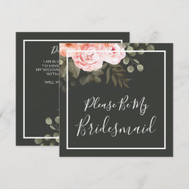 Werden Sie meine Bridesmaid elegante rosa Blumenka Einladung