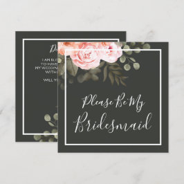 Werden Sie meine Bridesmaid elegante rosa Blumenka Einladung