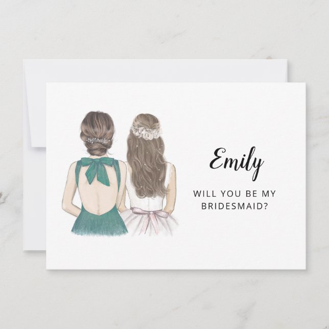 Werden Sie meine Bridesmaid-Flachkarte sein? Einladung (Vorderseite)