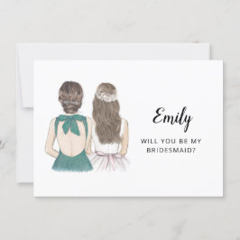 Werden Sie meine Bridesmaid-Flachkarte sein? Einladung