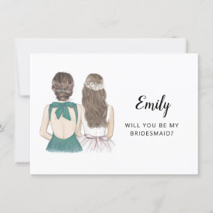 Werden Sie meine Bridesmaid-Flachkarte sein? Einladung