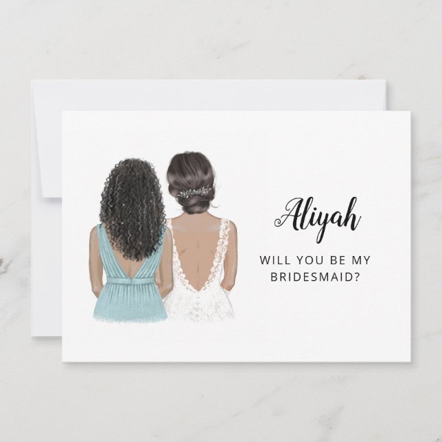 Werden Sie meine Bridesmaid-Flachkarte sein? Einladung (Vorderseite)