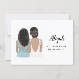 Werden Sie meine Bridesmaid-Flachkarte sein? Einladung