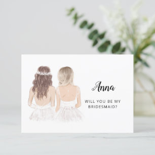 Werden Sie meine Bridesmaid-Flachkarte sein? Einladung
