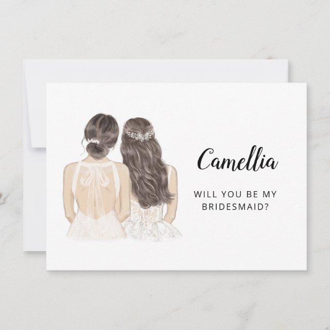 Werden Sie meine Bridesmaid-Flachkarte sein? Einladung (Vorderseite)