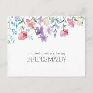 Werden Sie meine Bridesmaid Floral Einladung? Einladung