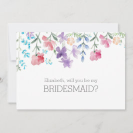 Werden Sie meine Bridesmaid-Floral-Farbe sein? Einladung