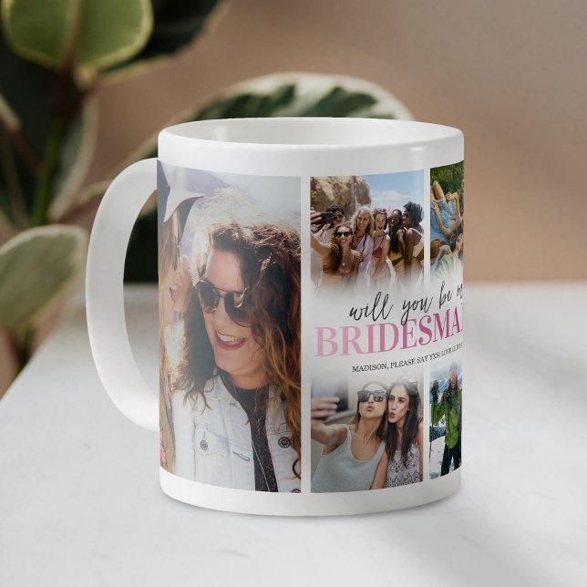 Werden Sie meine Bridesmaid-FotoCollage sein? Kaffeetasse (Von Creator hochgeladen)