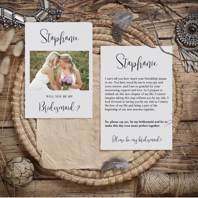 Werden Sie meine Bridesmaid-Fotokarte sein? Einladung (Von Creator hochgeladen)
