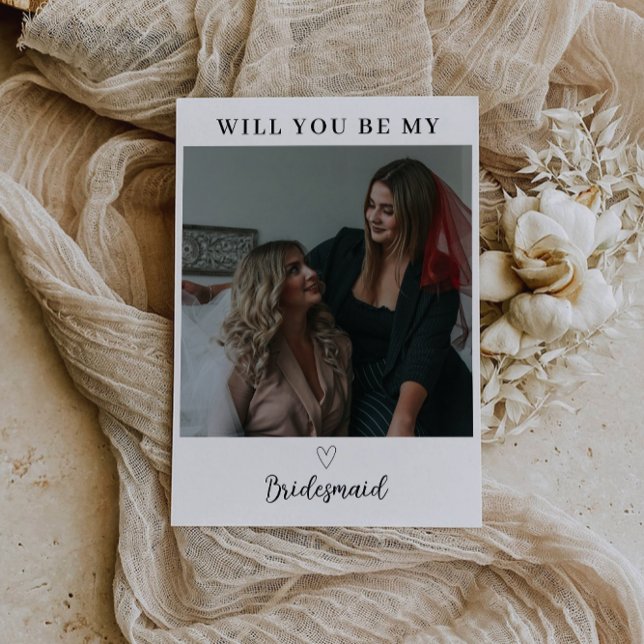 Werden Sie meine Bridesmaid-Fotokarte sein? Einladung (Will you be my bridesmaid photo card, invitation)