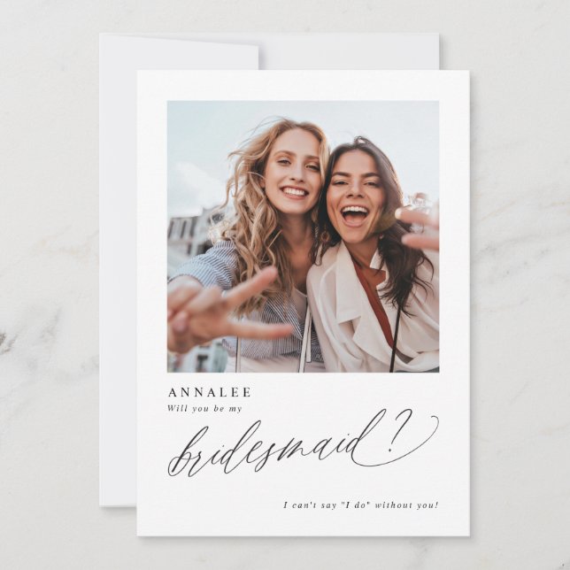 Werden Sie meine Bridesmaid-Fotokarte sein? Einladung (Vorderseite)