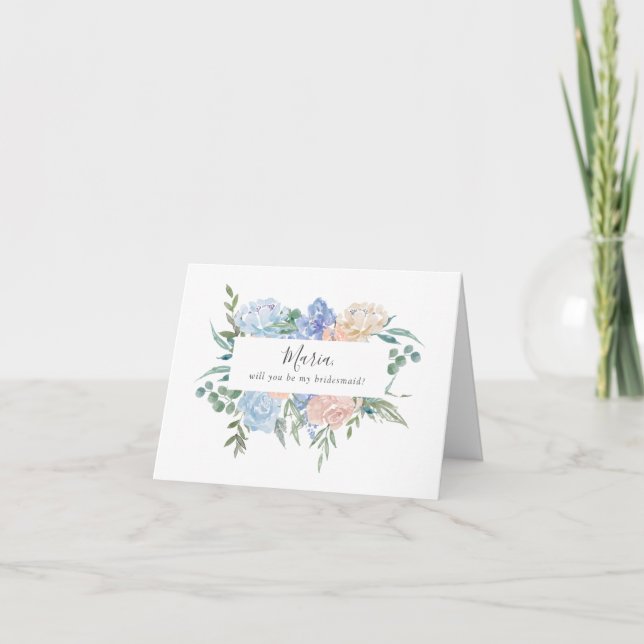 Werden Sie meine Bridesmaid geklappt dank Ihrer Ka Dankeskarte (Vorderseite)