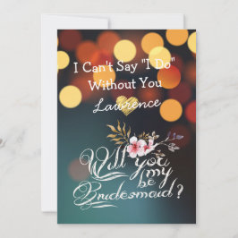 Werden Sie meine Bridesmaid Gold Bokeh Lights Flor Einladung