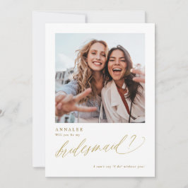 Werden Sie meine Bridesmaid Gold-Fotokarte? Einladung