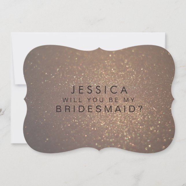 Werden Sie meine Bridesmaid Gold Glitzer Card sein Einladung (Vorderseite)
