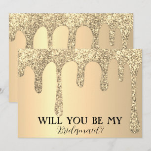 Werden Sie meine Bridesmaid Gold Glitzer Tropfen s Save The Date