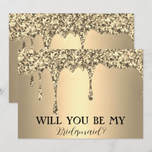 Werden Sie meine Bridesmaid Gold Glitzer Tropfen s Save The Date