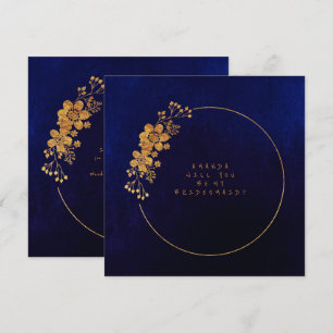 Werden Sie meine Bridesmaid Gold Navy Velvet? Einladung