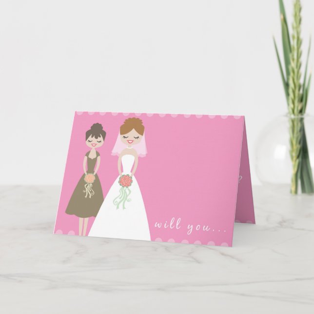 Werden Sie meine Bridesmaid-Grußkarte sein? Einladung (Vorderseite)