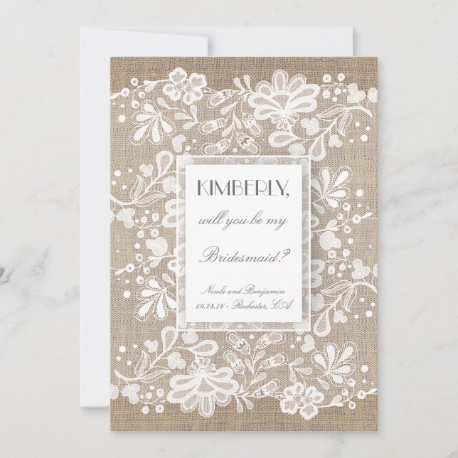 Werden Sie meine Bridesmaid-Hochzeit und Hochzeit? Einladung (Vorderseite)