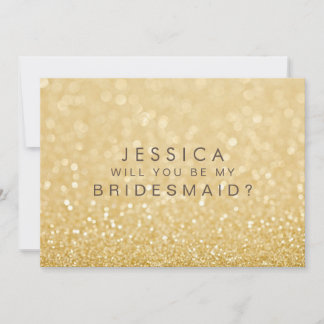 Werden Sie meine Bridesmaid Imitats Gold Glitzer C Einladung