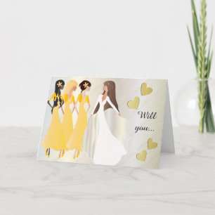 Werden Sie meine Bridesmaid in Sunshine Yellow sei Einladung