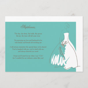 Werden Sie meine Bridesmaid-Karte Aquamarin Einladung