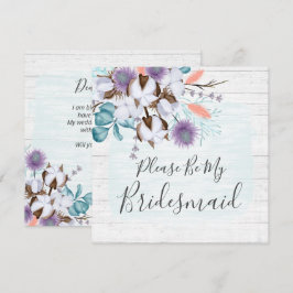 Werden Sie meine Bridesmaid-Karte für rustikale Ho Einladung