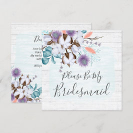 Werden Sie meine Bridesmaid-Karte für rustikale Ho Einladung