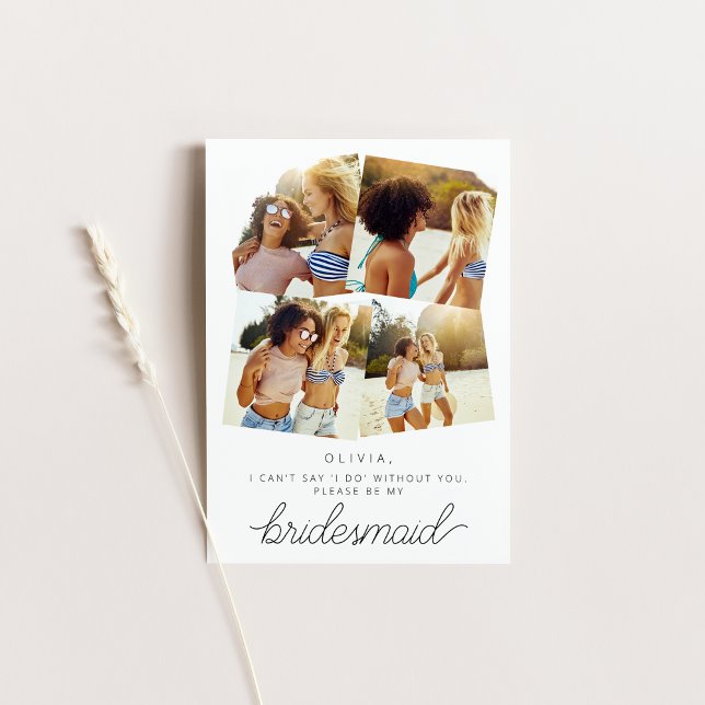 Werden Sie meine Bridesmaid-Karte mit Fotos sein? Einladung (Von Creator hochgeladen)