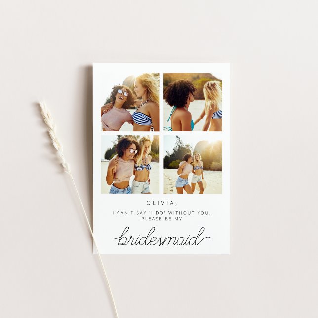 Werden Sie meine Bridesmaid-Karte mit Fotos sein? Einladung (Von Creator hochgeladen)